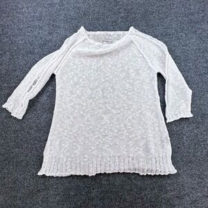 Georgina Estefania Dallas White Open Knit Sweater Tunic Womens XL Beach Cover Up